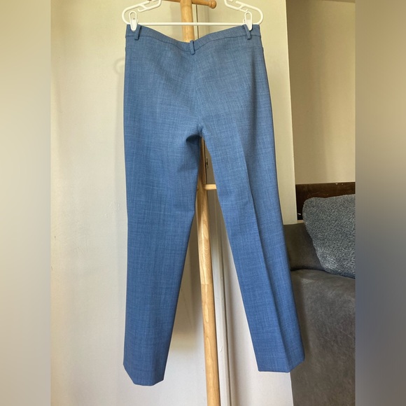 Theory Wool Blend Denim Portland Chambray Casual Straight Leg Trouser Pants - Picture 14 of 17